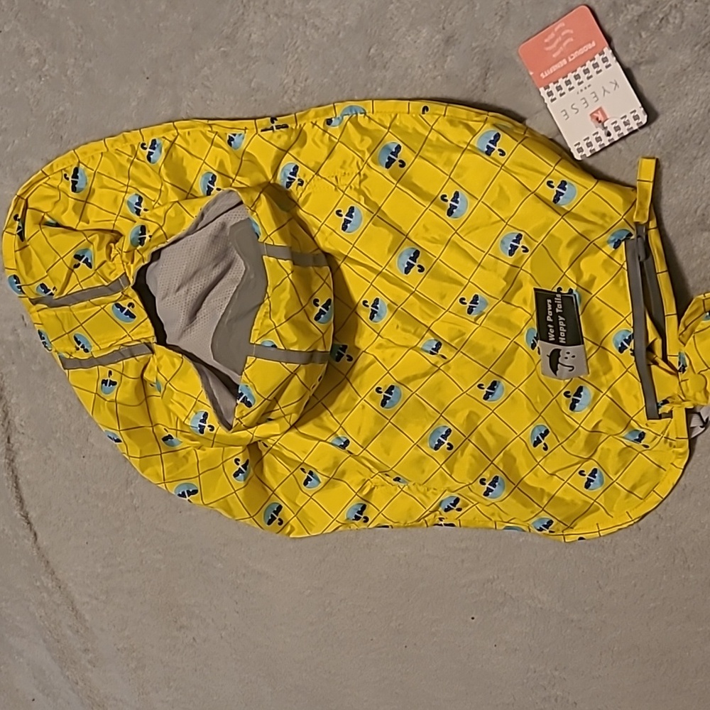 Yellow Dog Raincoat with Hood